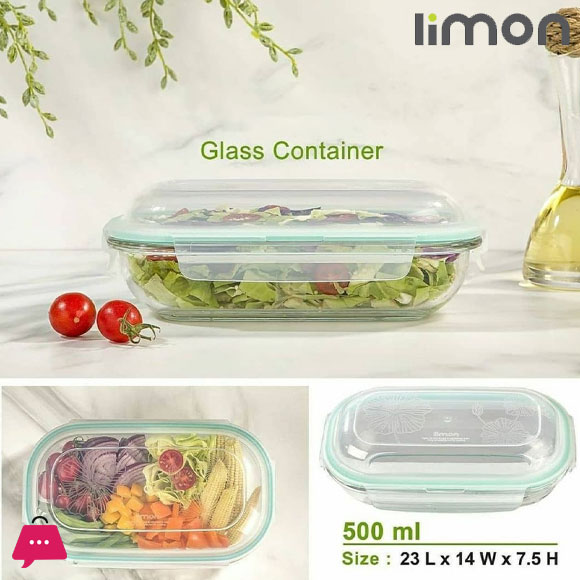 Limon Glass Serving & Storage Oval Food Container 500-ML
