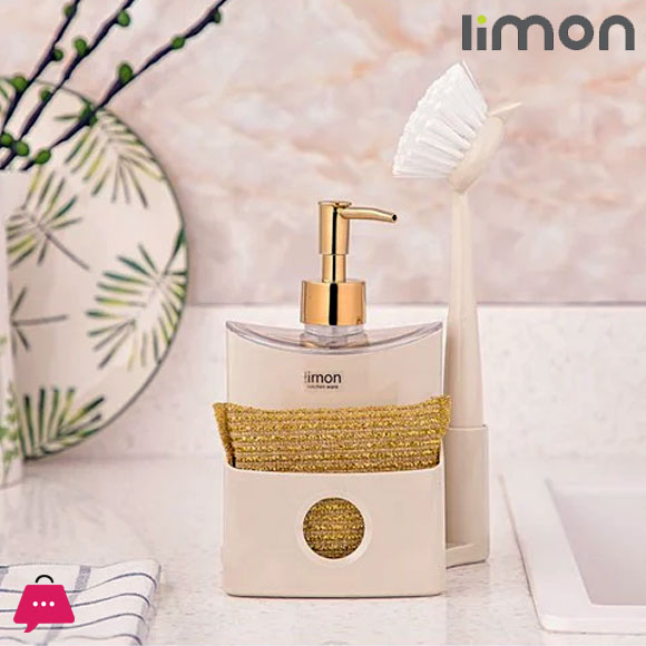 Limon Oval Liquid Dispenser Set with Brush
