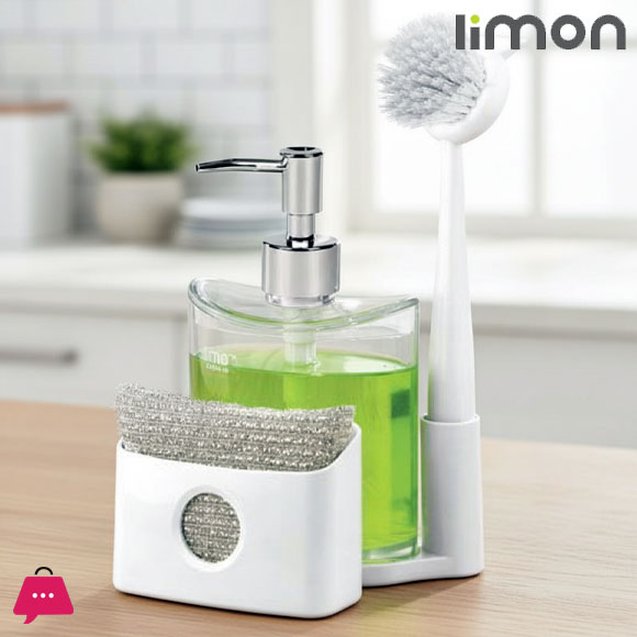 Limon Oval Liquid Dispenser Set with Brush