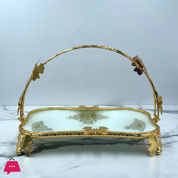 Opulent Golden Decorative Serving Platter