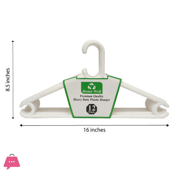 Pack of 12 Heavy-Duty Plastic Hangers Premium Quality Ultra-Durable Space-Saving Clothes Hangers