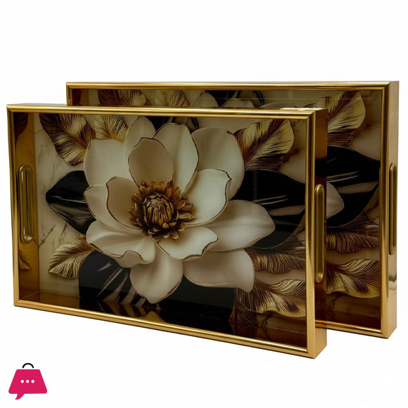 Rectangle Wooden Acrylic Tray in Different Designs Serving Tray