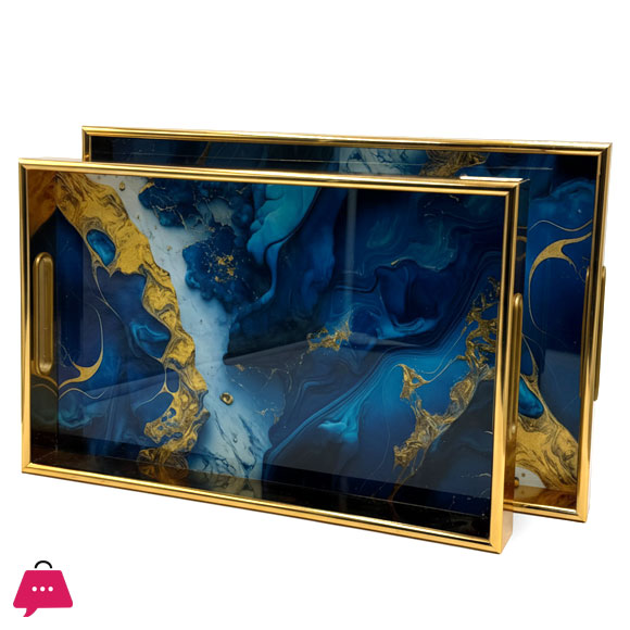 Rectangle Wooden Acrylic Tray in Different Designs Serving Tray