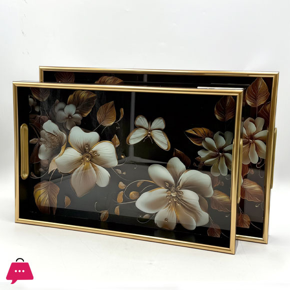Rectangle Wooden Acrylic Tray in Different Designs Serving Tray