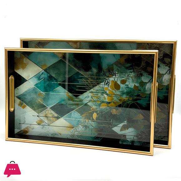Rectangle Wooden Acrylic Tray in Different Designs Serving Tray