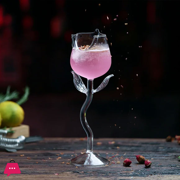 Rose Shape Wine Glass 150ml 1-Piece