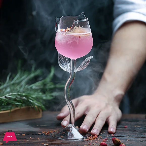 Rose Shape Wine Glass 150ml 1-Piece