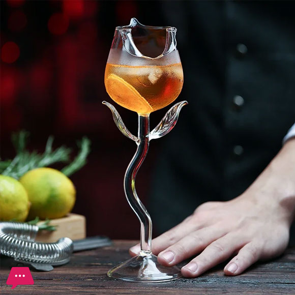 Rose Shape Wine Glass 150ml 1-Piece