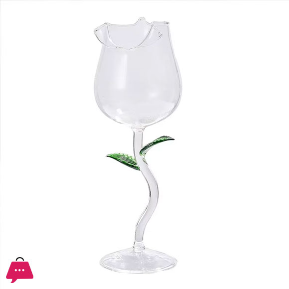 Rose Shape Wine Glass 150ml 1-Piece