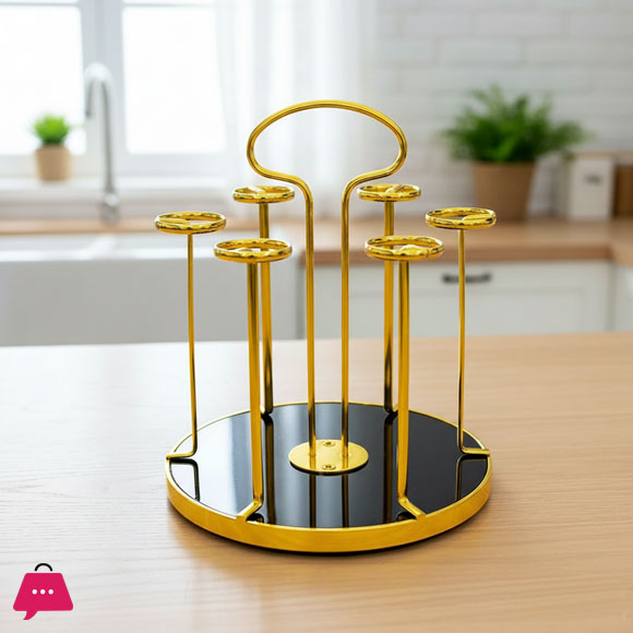 Rotating Glass Holder Countertop Space Saving