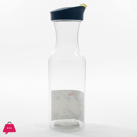 Square Carafes Plastic Juice Carafe with Lids 1 Ltr Water Bottle, Milk Container Clear Beverage Containers for Fridge