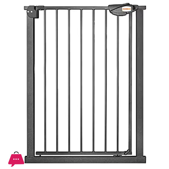 UBRAVOO Baby Gate for Doors and Stairs, Height 100 cm, Safety Pet Gate, Automatic Closure, Triple Locking, JLB-MD01