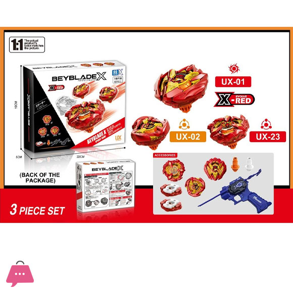 1:1 Beyblade X Alloy String Top 3-Pcs Set