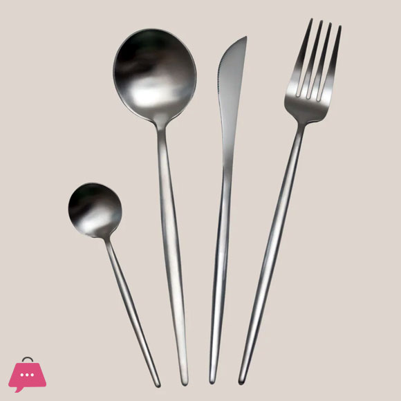 18/10 Stainless Steel Matte Flatware Cutlery Set of 4 Pieces
