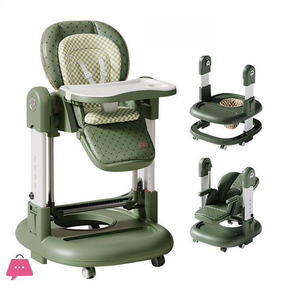 JOYOUS 3 in 1 Foldable Portable Multifunctional Adjustable Baby Feeding Dining High Chair Baby Walker Swing Rocker Eating Chair