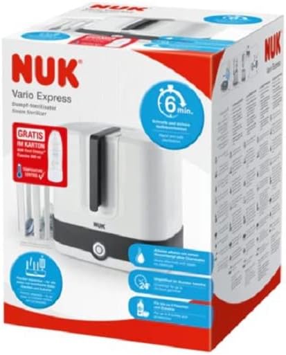 NUK Vario Express Steam Steriliser with Free NUK First Choice Plus Baby Bottle