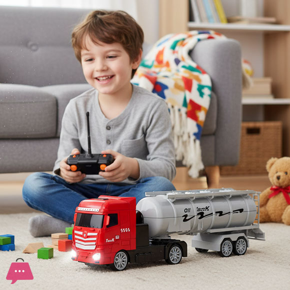 4WD Remote Control Oil Truck Toy With Light Rc Petrol Truck Toy for Kid