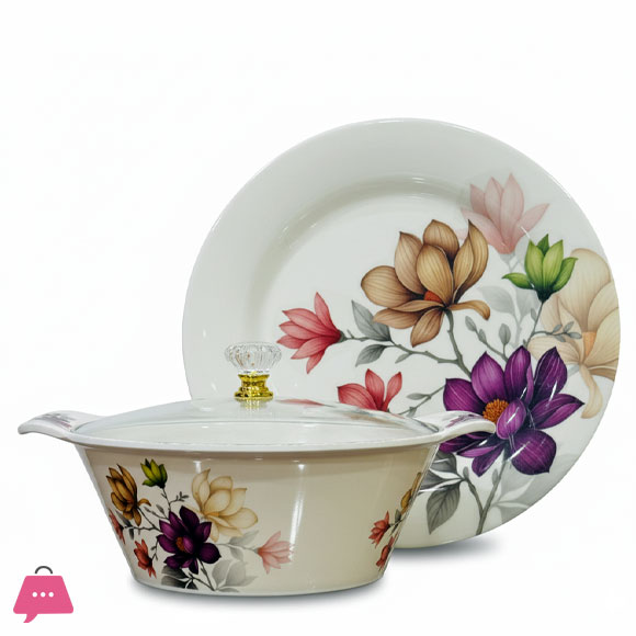 72-Piece Melamine Dinner Set for 8 Persons
