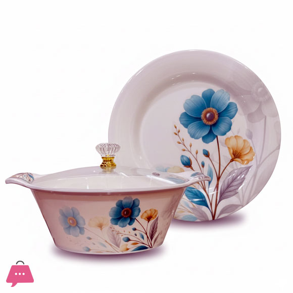72-Piece Melamine Dinner Set for 8 Persons