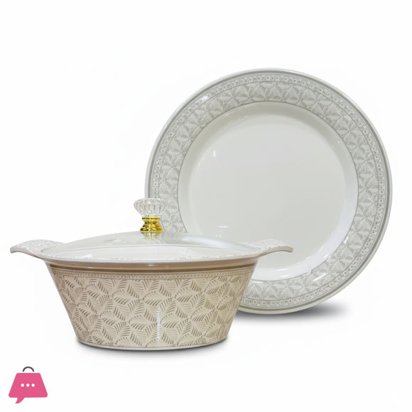 72-Piece Melamine Dinner Set for 8 Persons