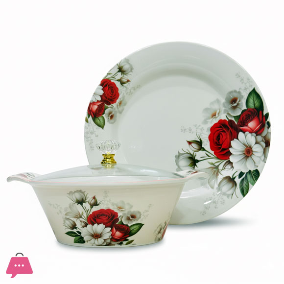 72-Piece Melamine Dinner Set for 8 Persons