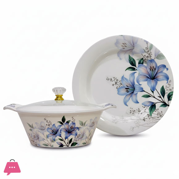 72-Piece Melamine Dinner Set for 8 Persons