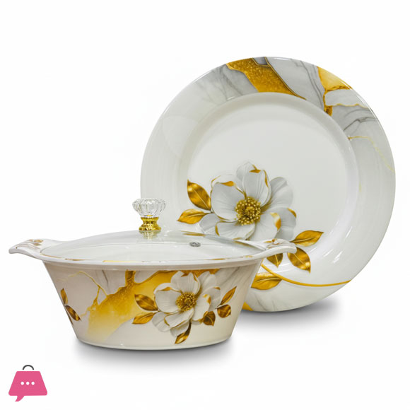 72-Piece Melamine Dinner Set for 8 Persons