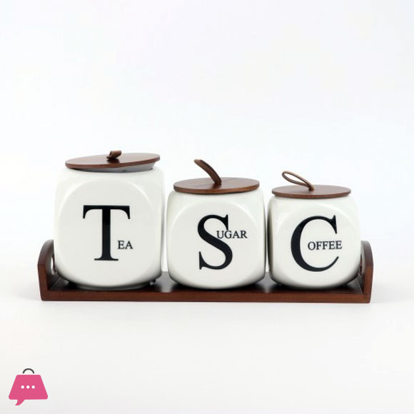 Modern Design Sugar Tea and Coffee Jar Set