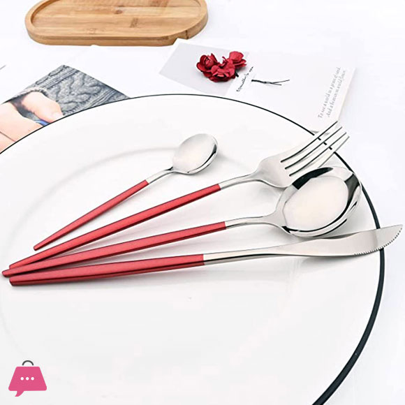 18/10 Stainless Steel Matte Flatware Cutlery Set of 4 Pieces