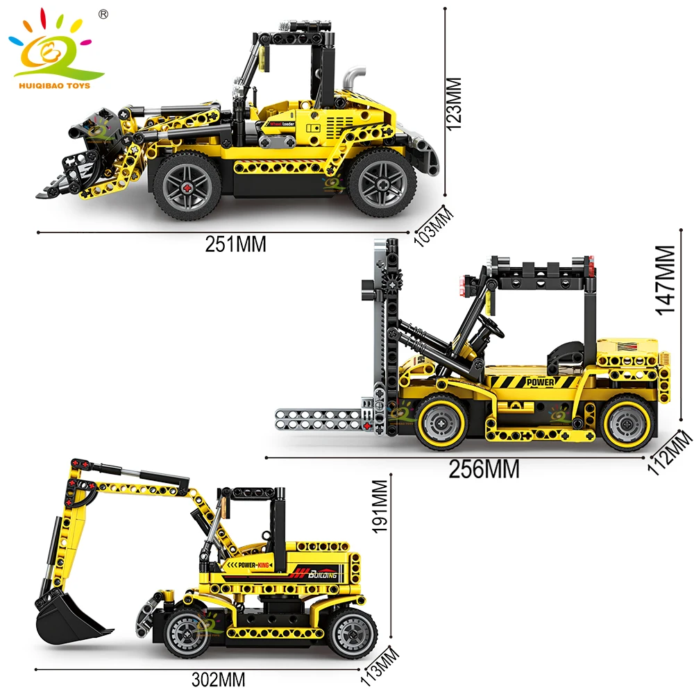 Bulldozer Dump Truck Building Blocks Set for Children Engineering Toys City Construction Bricks, Car Kids Gift