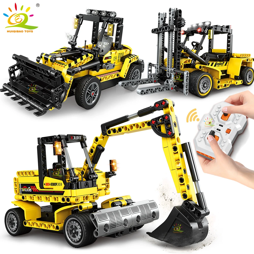 Bulldozer Dump Truck Building Blocks Set for Children Engineering Toys City Construction Bricks, Car Kids Gift