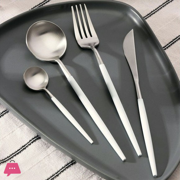 18/10 Stainless Steel Matte Flatware Cutlery Set of 4 Pieces