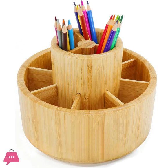 Bamboo Multi-purpose Holder Makeup Tool Storage Box Stationery Storage Holders