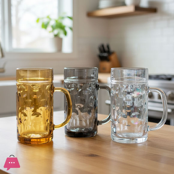 Beer Mug Made of Glass for Bar Party Cold Drink Milk Shakes and Juices Glass