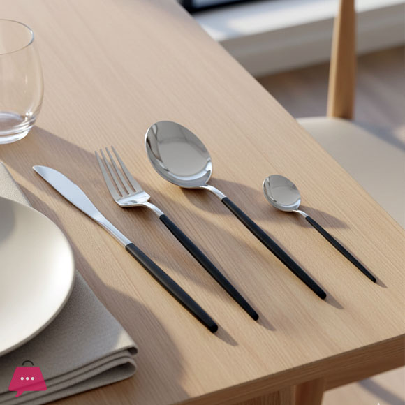 18/10 Stainless Steel Matte Flatware Cutlery Set of 4 Pieces