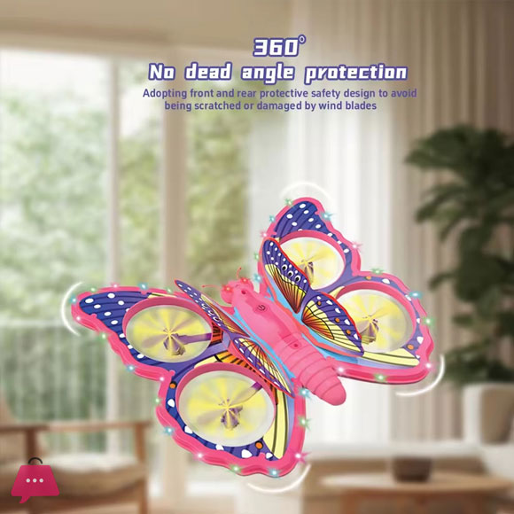 Butterfly RC Drone Four Axis Aircraft Follow Me Feature Plane 360 Rolling Light Stunt Sparkling Airplanes FB-01