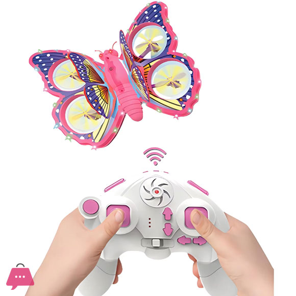 Butterfly RC Drone Four Axis Aircraft Follow Me Feature Plane 360 Rolling Light Stunt Sparkling Airplanes FB-01