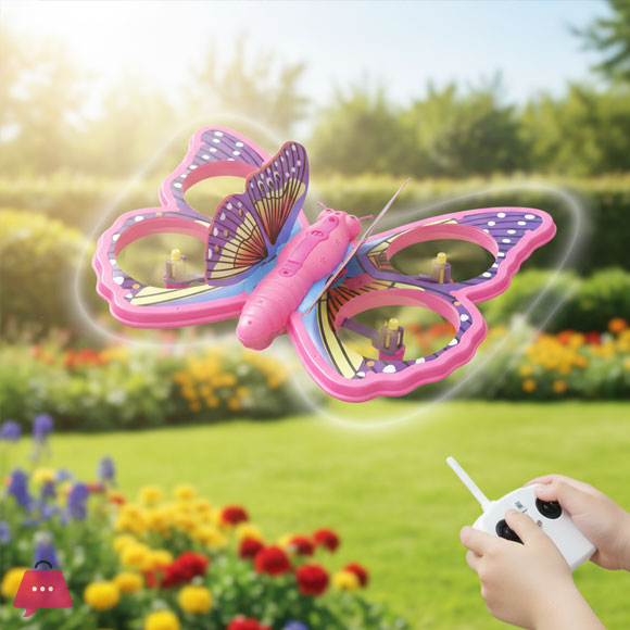 Butterfly RC Drone Four Axis Aircraft Follow Me Feature Plane 360 Rolling Light Stunt Sparkling Airplanes FB-01