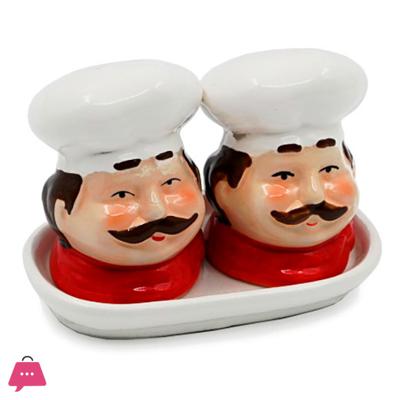 Chef Salt Shaker 2 Pieces with Stand