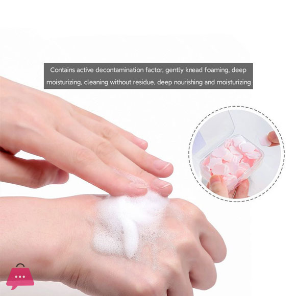 Disposible Paper Soap Cute Mini Hand Soap Flower Shape Travel Paper Soap (Pack of 2)
