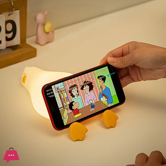 Duck Rechargeable LED Night Light Pat Silicone Lamp Bedside Cartoon Cute Nightlights for Home Room Decor