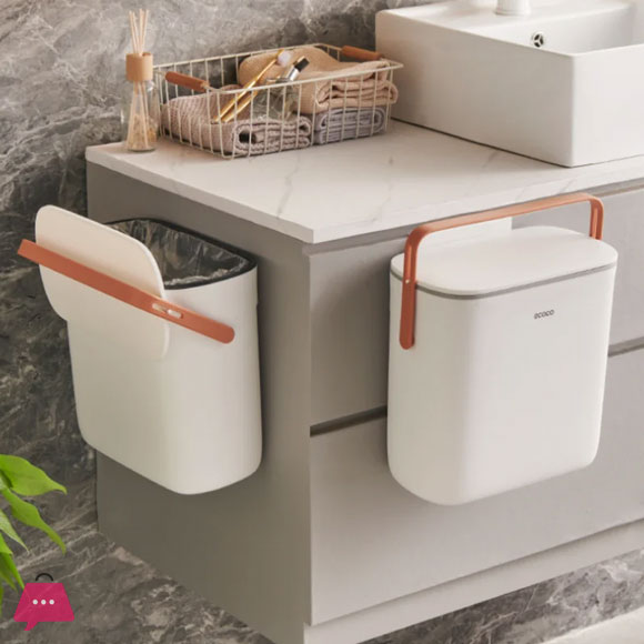 ECOCO Kitchen Trash Can Wall Mounted Trash Bin With Lid