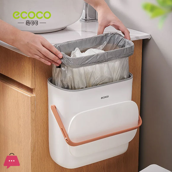 ECOCO Kitchen Trash Can Wall Mounted Trash Bin With Lid