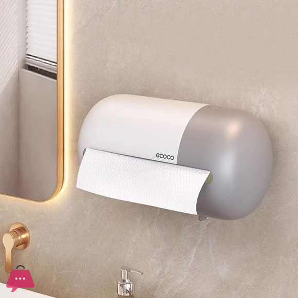 ECOCO Multi-Functional Wall-Mounted Tissue Box with Tissue inside