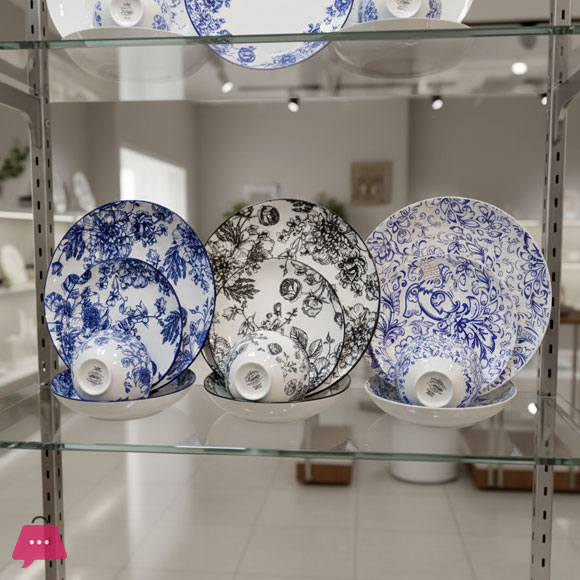 Fine Porcelain Complete Dinnerware Set 24Pcs