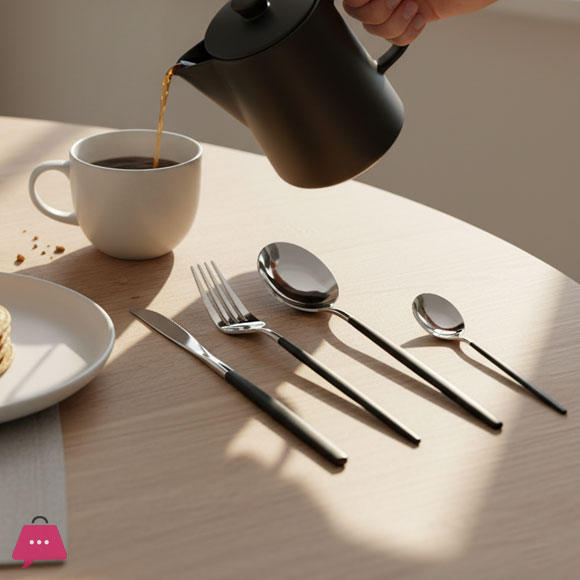 18/10 Stainless Steel Matte Flatware Cutlery Set of 4 Pieces