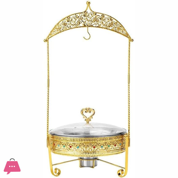Hanging Lid Dining Stove Stainless Steel Chafing Dish Buffet Set with Hanging Cover for Catering Parties and Weddings 8Liter