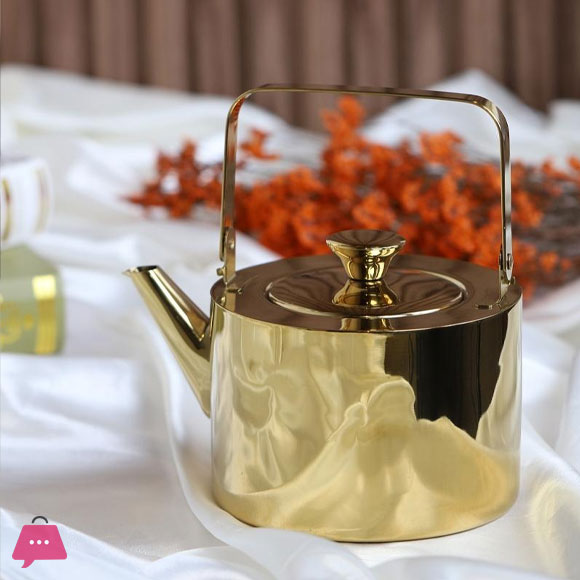 Heavy Gold Stainless Steel Teapot 1.Liter