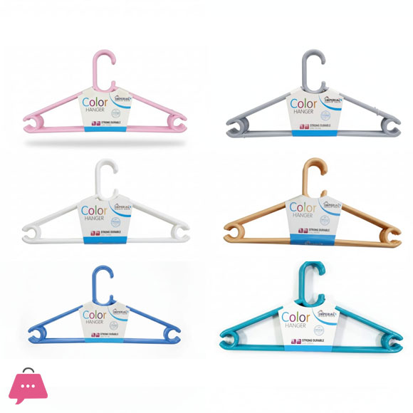 Imperial Plastic Strong Durable Color Hanger Pack of 6