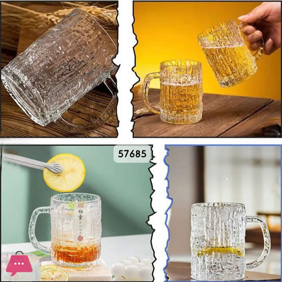 Large Size Beer Mug Glass Mugs for Milk Shakes and Juices 1-Pcs
